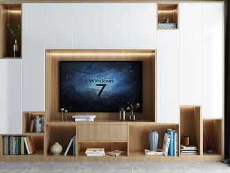 Modern TV Background Cabinet 3d model