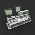 Office Desk With Dual Monitors Control Panel And Professional Workstation Setup 3d model
