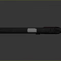 Classic Pistol With Black Metal Body And Red Textured Grip On Gray Background
