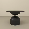 Modern Black Side Table With Round Top And Spherical Base Design 3d model