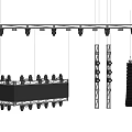 Stage Lighting Setup With Hanging Downlights And Spotlights On Truss Structure 3d model