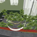 Garden Landscape Design With Trees Canopy And Gravel Ground For People