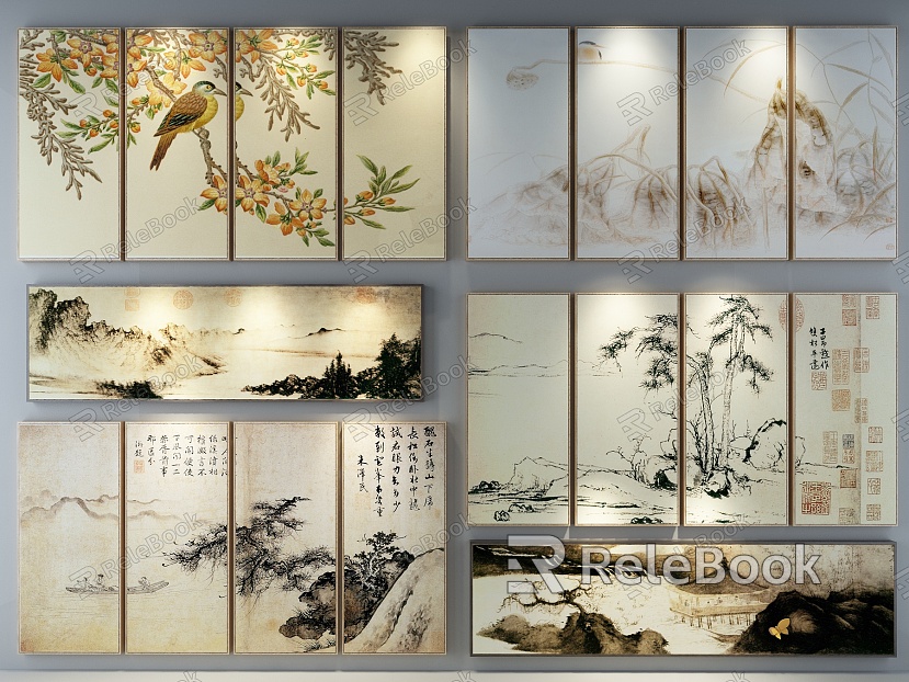 Chinese Landscape Painting Decoration Hanging Painting model