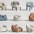 Modern Lazy Sofa Single Sofa Lazy Sofa 3d model