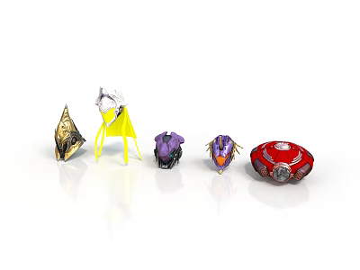Various Sci Fi Fantasy Character And Creature Models With Diverse Colors And Designs 3d model