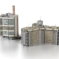 Multi Story Residential Buildings With Concrete Exterior Balconies And Regular Windows