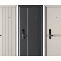 Modern Security Doors With Three Different Designs Neutral Colors And Electronic Locks 3d model