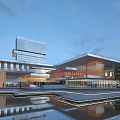 Modern Commercial Building Science and Technology Museum Commercial Complex 3d model