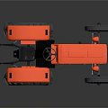 Orange Toyota 140 Tractor With Green Components And Large Tires