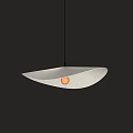 Modern White Pendant Light With Radial Lines And Curved Shade Design
