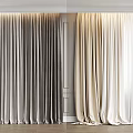 Modern Simple Curtain Fabric Curtain Cream Curtain 3d model