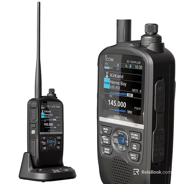 ICOM Digital Walkie Talkies With LCD Screen Keypad And Antenna 3d model 