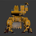Yellow Multi legged Mechanical Industrial Robot With Excavator Arm And Control Cabin Design