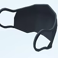 Black Reusable Face Mask With Soft Ear Loops And Breathable Fabric 3d model