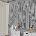 Beige Curtains With Window Seat Pillow Plant And Basket In Bright Room