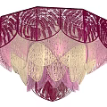 Artistic Layered Chandelier Featuring Purple Pink Gradient And Intricate Lace Design
