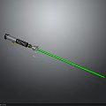 Futuristic Lightsaber Weapon with Green Laser Beam and Metallic Hilt Design