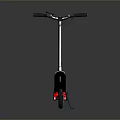 Modern Black Electric Scooter With Red Wheels And Reflective Design Features 3d model