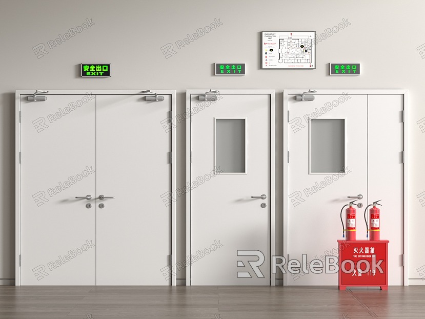 Fire Door Fire Door Safety Door Fire Hydrant Fire Extinguisher Safety Exit Fire Equipment model