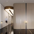 Modern Public Office Space Featuring Open Design Wooden Walls Glass Partitions And Black Floor Tiles