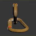 Modern Artistic Sculpture Design With Two Intertwined Golden Metal Carabiners