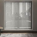 Vertical Blinds In Modern Interior Window Featuring Sleek City View Design 3d model