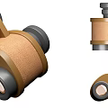 Durable Industrial Roller Equipment With Brown Rubber And Gray Metal Components