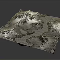 Garden Landscape Design Featuring Snowy Mountain Terrain And Blue Water Areas