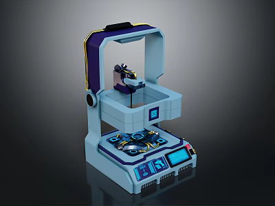 Compact Modern 3D Printer With LCD Display Control Panel And Vibrant Accents 3d model