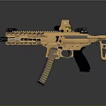 Tan Tactical Rifle with Optic Sight Adjustable Stock and Grip Modern Design
