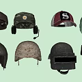 Different Styles of Military Weapon Helmets with Various Protective Designs and Combat Features