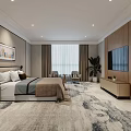Modern Hotel Room Living Area With Sofa TV Coffee Table And Decorative Rug