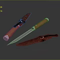 Traditional Weapon Knife With Wooden Handle Leather Sheath And Sharp Metal Blade