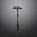 Decorative Metal Head Hammer With Wooden Handle And Braided Chain Design