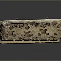 Ancient Stone Carving Featuring Intricate Plant Leaf Patterns And Designs 3d model