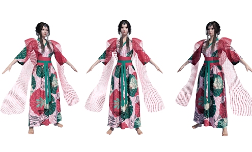 Modern game character costume beauty 3d model