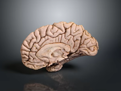Human Brain Anatomical Model Displaying Detailed Cortex Structure And Neural Pathways 3d model