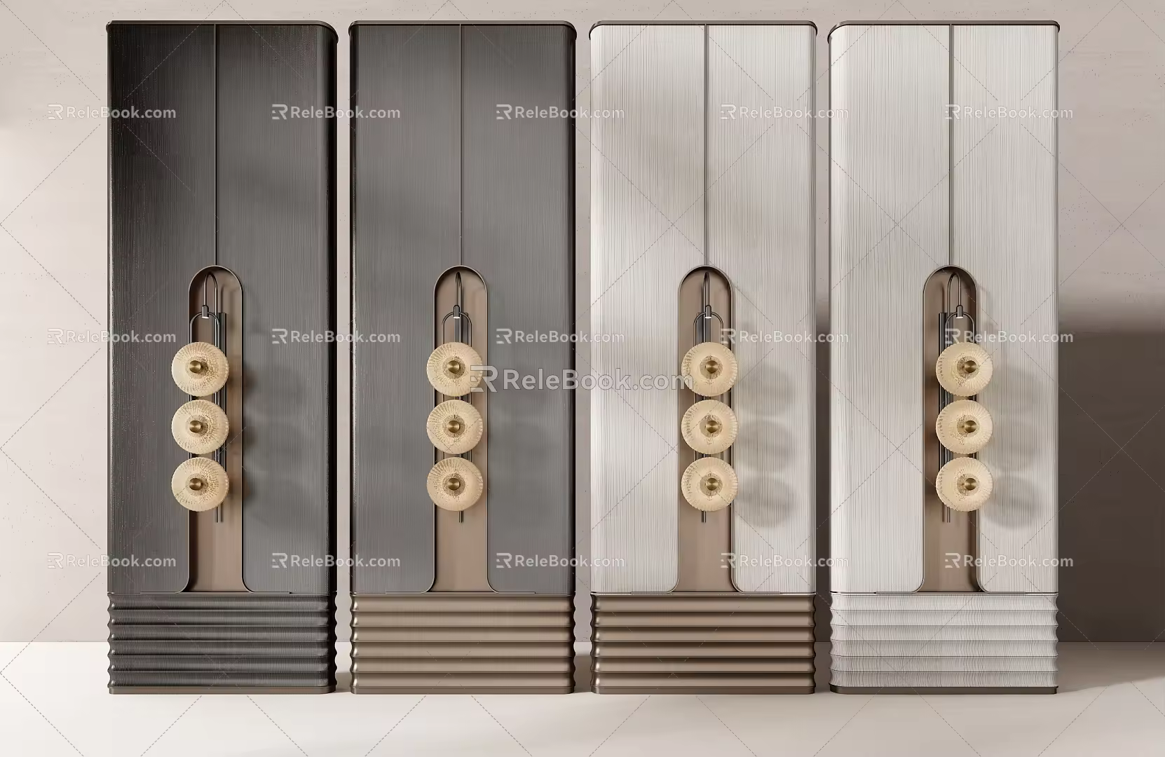 CCD hotel screen partition combination wall lamp 3d model