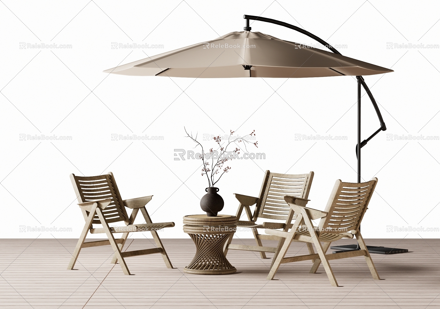 Outdoor Leisure Chair Outdoor Table and Chair Rattan Chair Sunshade model