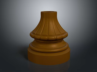 Scenic View Featuring Decorative Brown Column With Striped Design And Gradient Background 3d model