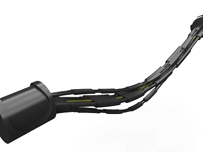Heavy Duty Industrial Mechanical Arm With Reinforced Metal Structure And Hydraulic Cables 3d model