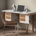 Quiet wind desk and chair combination 3d model