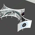 Modern billboard science and technology display frame display board display wall special-shaped display board 3d model