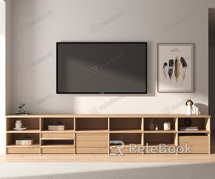 Nordic TV cabinet background wall model