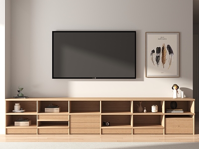 Nordic TV cabinet background wall model