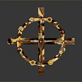 Ornate Golden Metal Decorative Stand With Intricate Carvings And Curved Base