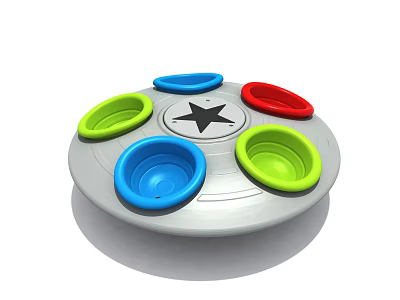 Children's Play Equipment Circular Design With Colorful Bowl Shaped Components And Star Center 3d model