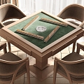 Modern Mahjong Table and Chair Mahjong Table and Chair Combination 3d model