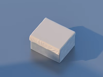 White Square Fabric Storage Box For Home Organization And Daily Use 3d model