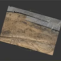 Dam Model Structure With Retaining Wall Railings Lighting Posts And Terrain